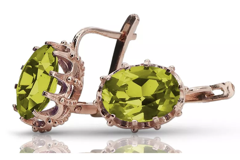 Cercei vintage rose rose 14k 585 aur peridot vec079 Vintage