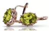 Vintage rose pink 14k 585 gold peridot earrings vec079 Vintage