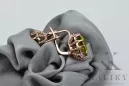 Vintage rose pink 14k 585 gold peridot earrings vec079 Vintage