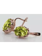Vintage rose pink 14k 585 gold peridot earrings vec079 Vintage