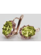 Cercei vintage rose rose 14k 585 aur peridot vec079 Vintage