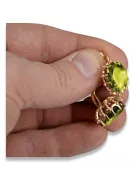 Vintage kolczyki z różowego czerwonego 14k złota 585 z peridotem vec079 Vintage