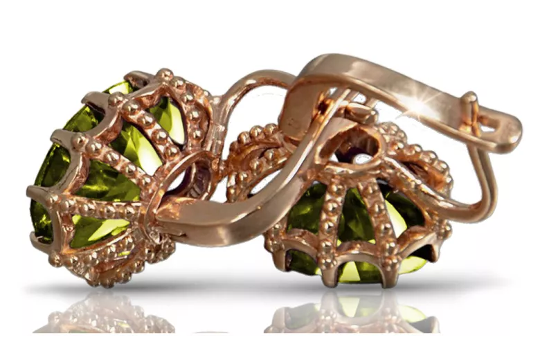 Cercei vintage rose rose 14k 585 aur peridot vec079 Vintage