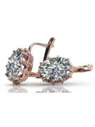 Rosa vintage rosa 14k 585 oro zircon pendientes vec079 Vintage