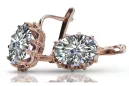 Rosa vintage rosa 14k 585 oro zircon pendientes vec079 Vintage