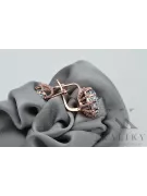 Vintage rose pink 14k 585 gold zircon earrings vec079 Vintage