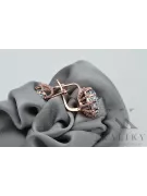 Vintage rose 14k 585 or zircon boucles d'oreilles vec079 Vintage