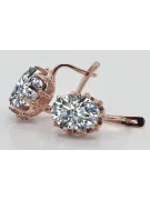 Rosa vintage rosa 14k 585 oro zircon pendientes vec079 Vintage