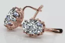 Rosa vintage rosa 14k 585 oro zircon pendientes vec079 Vintage