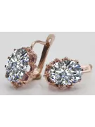 Rosa vintage rosa 14k 585 oro zircon pendientes vec079 Vintage