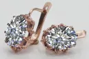 Rosa vintage rosa 14k 585 oro zircon pendientes vec079 Vintage