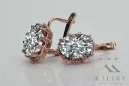 Rosa vintage rosa 14k 585 oro zircon pendientes vec079 Vintage