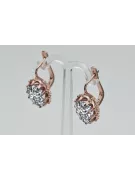 Vintage rose 14k 585 or zircon boucles d'oreilles vec079 Vintage