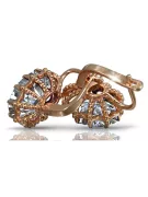 Rosa vintage rosa 14k 585 oro zircon pendientes vec079 Vintage