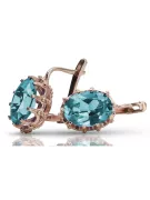 Rosa vintage rosa 14k 585 pendientes aquamarine oro vec079 Vintage