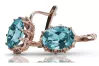 Vintage rose pink 14k 585 gold aquamarine earrings vec079 Vintage