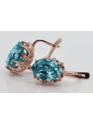 Rosa vintage rosa 14k 585 pendientes aquamarine oro vec079 Vintage