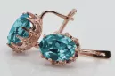 Rosa vintage rosa 14k 585 pendientes aquamarine oro vec079 Vintage