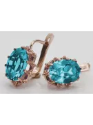 Rosa vintage rosa 14k 585 pendientes aquamarine oro vec079 Vintage