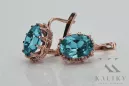 Rosa vintage rosa 14k 585 pendientes aquamarine oro vec079 Vintage