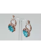 Rosa vintage rosa 14k 585 pendientes aquamarine oro vec079 Vintage