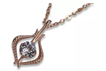 Colgante de oro soviético rosa ruso