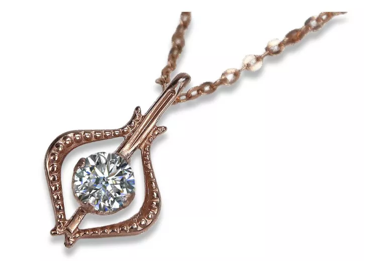 Colgante de oro soviético rosa ruso