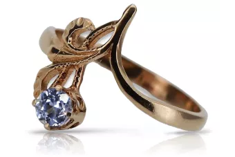 Vintage rose 14k 585 gold Alexandrite Ruby Emerald Sapphire Zircon ring  vrc095