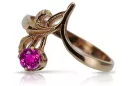 Russisch Sowjetrosa 14 Karat 585 Gold Alexandrit Rubin Smaragd Saphir Zirkon Ring vrc303
