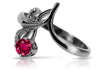 Silver Russian 925 Ring s Rubin Vrc095S vinobraní