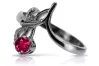 Vintage silver 925 Ruby ring vrc095s Vintage