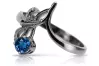 Vintage silver 925 Sapphire ring vrc095s Vintage