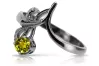 Vintage silver 925 Peridot ring vrc095s Vintage