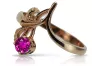 Vintage 925 Silver Rose Gold Plated Amethyst Ring vrc095rp Vintage
