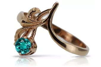 Prsten růžové červené zlato stříbrné zlaté pozemky 925 s Aquamarine VRC095RP vinobraní