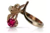 Vintage 925 Silver Rose Gold Plated Ruby Ring vrc095rp Vintage