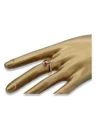 Pierścionek z różowego czerwonego złota 14k 585 z Rubinem vrc095 Rosyjski Vintage