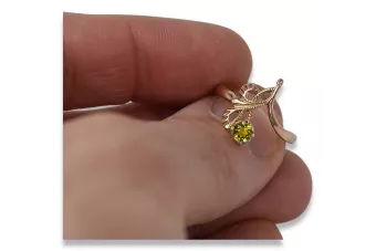Δαχτυλίδι από ροζ χρυσό 14k 585 με περίδοτο vrc095 Ρωσικό vintage