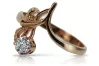 Vintage Rose pink 14k Gold 585 Cubic Zircon Ring vrc095 Vintage