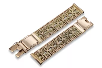 Rose russe 14k 585 Bracelet de montre d’homme en or soviétique vbw002