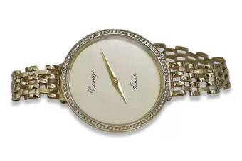 Италиански жълт 14k 585 злато дама Geneve часовник lw067y
