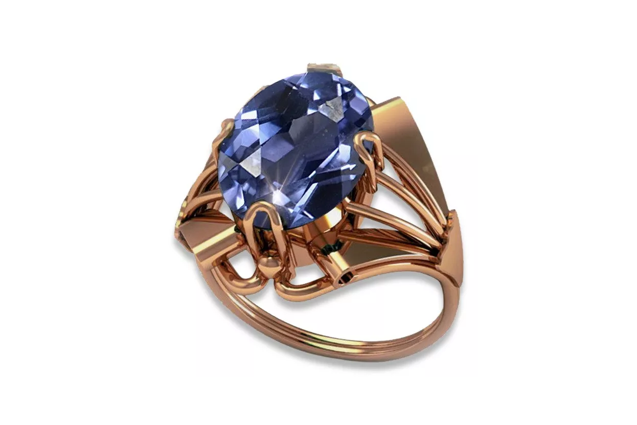Rose soviétique russe 14k 585 or Alexandrite Ruby Emerald Sapphire Zircon ring vrc014