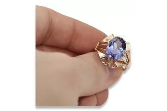 Pierścionek z różowego czerwonego złota 14k 585 z Aleksandrytem vrc015 Vintage