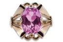 Prsteň z ružového červeného zlata 14k 585 s amethystémom VRC015 Vintage