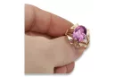 Prsteň z ružového červeného zlata 14k 585 s amethystémom VRC015 Vintage