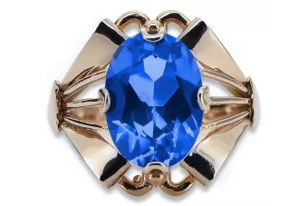 Pierścionek z różowego czerwonego złota 14k 585 z Szafirem vrc015 Vintage