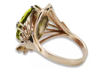 Pierścionek z różowego czerwonego złota 14k 585 z Peridotem vrc015 Vintage