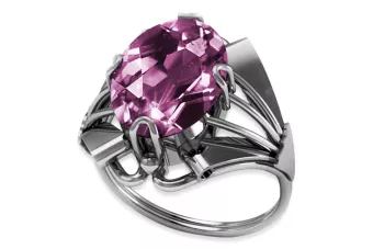 Rusijos sovietų rožė 14k 585 aukso Aleksandritas Rubinas Smaragdas Safiras Zirkonas žiedas vrc014