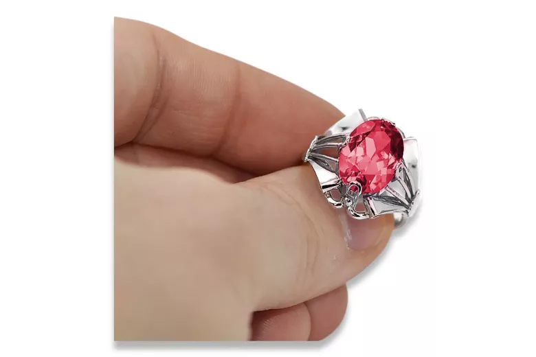 Russischer sowjetischer Rosé 14 Karat 585 Gold Alexandrit Rubin Smaragd Saphir Zirkon Ring vrc014