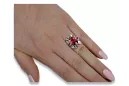 Srebrny pierścionek Rosyjski 925 z Rubinem vrc015s Vintage